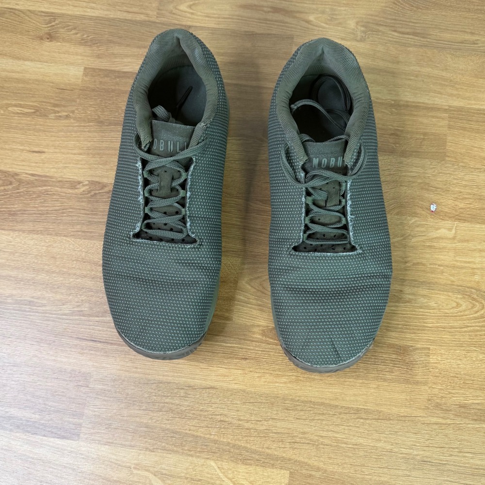 NOBULL‎ Olive Green Mesh Training Gym Workout Shoes Men's Size 9.5 - Picture 2 of 6